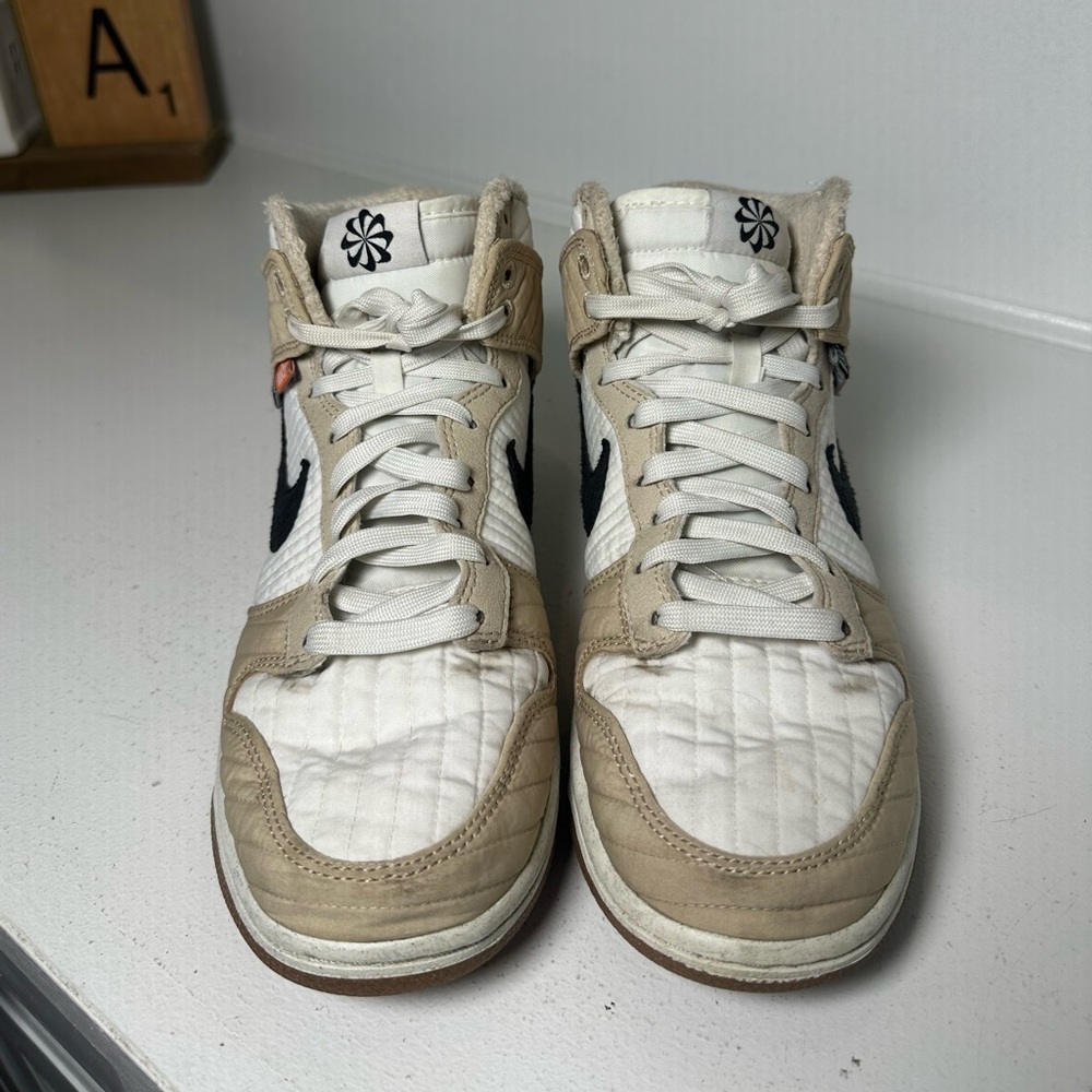 Nike Dunk High SE Men's 7.5 Women's 9 Sail Tan Black High Top Sneakers - Picture 3 of 10